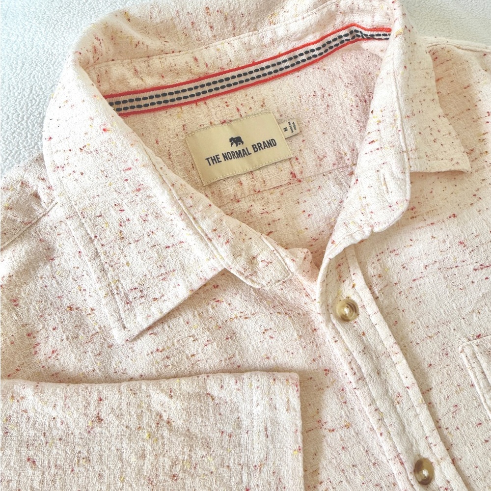 The Normal Brand Freshwater Short Sleeve Button Up Shirt in Ysabl Nep